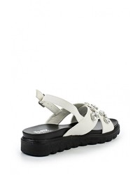 Белые кожаные сандалии на плоской подошве от Max Shoes