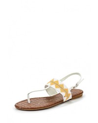 Белые кожаные сандалии на плоской подошве от Mixfeel