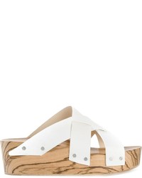 Белые кожаные сандалии на плоской подошве от Proenza Schouler
