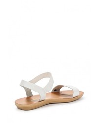 Белые кожаные сандалии на плоской подошве от Renda
