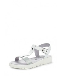 Белые кожаные сандалии на плоской подошве от s.Oliver