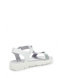 Белые кожаные сандалии на плоской подошве от s.Oliver
