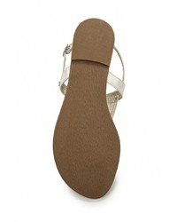 Белые кожаные сандалии на плоской подошве от Savannah