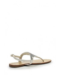 Белые кожаные сандалии на плоской подошве от Savannah