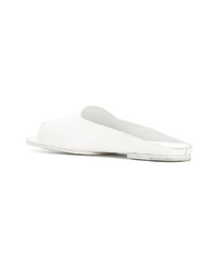 Белые кожаные сандалии на плоской подошве от Marsèll