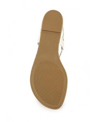 Белые кожаные сандалии на плоской подошве от Steve Madden
