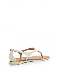 Белые кожаные сандалии на плоской подошве от Vizzano