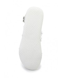 Белые кожаные сандалии на плоской подошве от Wellspring