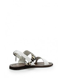 Белые кожаные сандалии на плоской подошве от Wrangler