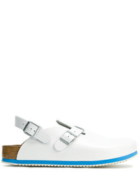 Мужские белые кожаные сандалии от Birkenstock