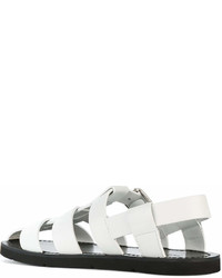 Мужские белые кожаные сандалии от Prada