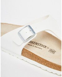 Мужские белые кожаные сандалии от Birkenstock
