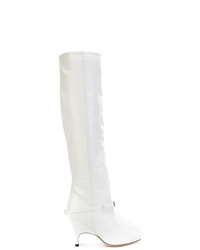 Белые кожаные сапоги от Alchimia Di Ballin