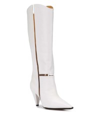 Белые кожаные сапоги от Alexandre Birman