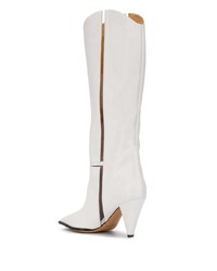 Белые кожаные сапоги от Alexandre Birman