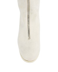 Белые кожаные сапоги от Guidi