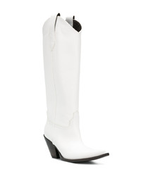 Белые кожаные сапоги от Maison Margiela