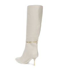 Белые кожаные сапоги от Jil Sander