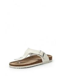 Мужские белые кожаные сланцы