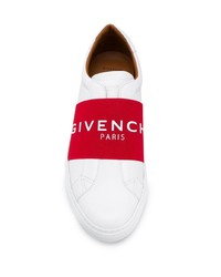 Мужские белые кожаные слипоны с принтом от Givenchy