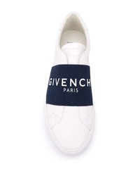 Мужские белые кожаные слипоны с принтом от Givenchy