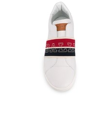 Мужские белые кожаные слипоны с принтом от Bally