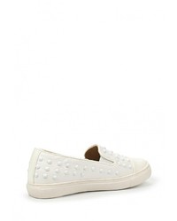 Женские белые кожаные слипоны от Annalisa