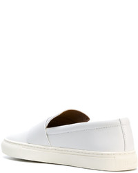 Женские белые кожаные слипоны от Bally