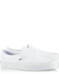 Женские белые кожаные слипоны от Vans