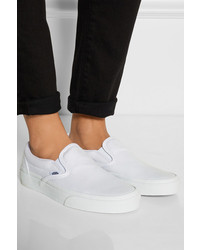 Женские белые кожаные слипоны от Vans