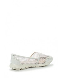 Женские белые кожаные слипоны от Catisa