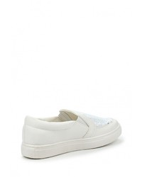 Женские белые кожаные слипоны от Catisa