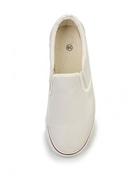 Женские белые кожаные слипоны от Dilen