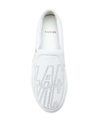 Женские белые кожаные слипоны от Lanvin