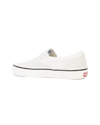 Мужские белые кожаные слипоны от Vans