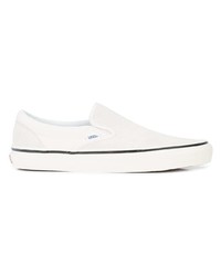 Мужские белые кожаные слипоны от Vans