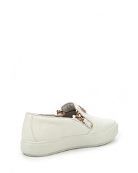 Женские белые кожаные слипоны от Keddo