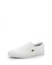 Мужские белые кожаные слипоны от Lacoste