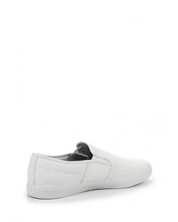 Мужские белые кожаные слипоны от Lacoste