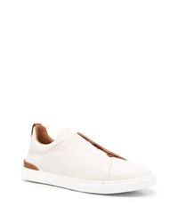 Мужские белые кожаные слипоны от Zegna