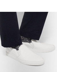 Мужские белые кожаные слипоны от Common Projects