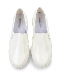 Женские белые кожаные слипоны от LOST INK