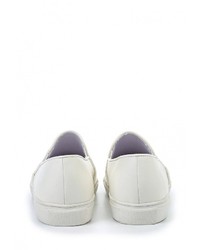 Женские белые кожаные слипоны от LOST INK