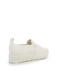 Женские белые кожаные слипоны от LOST INK