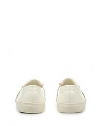 Женские белые кожаные слипоны от LOST INK