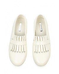 Женские белые кожаные слипоны от LOST INK