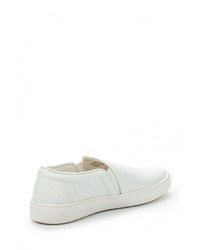 Женские белые кожаные слипоны от Mango