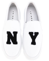 Мужские белые кожаные слипоны от Joshua Sanders