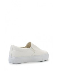 Женские белые кожаные слипоны от Super Mode