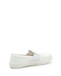 Женские белые кожаные слипоны от Topshop